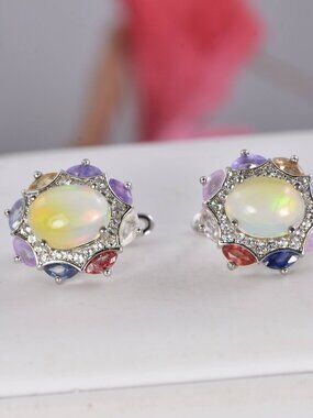 Natural Ethopian Hoop Earrings 925 Sterling Silver